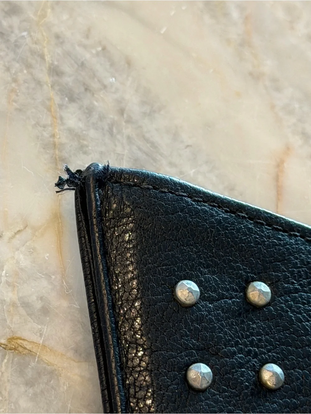 ABAS Black Studded genuine Leather iPad tablet case sleeve